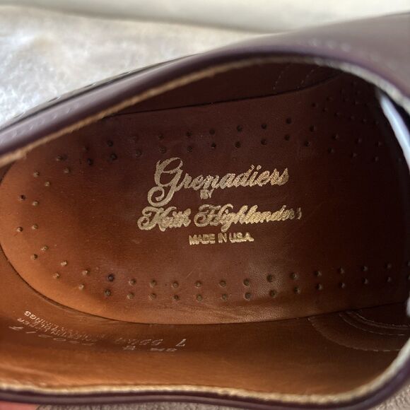 Keith Highlanders Dress Shoes Mens 8.5 D Burgundy Leather Plain Toe Oxfords EUC - Picture 7 of 10